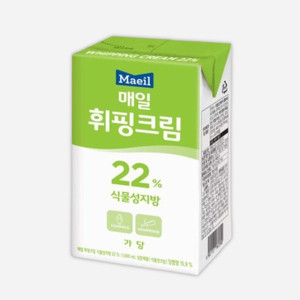  [냉장] 매일 식물성휘핑크림(22%,가당) 1L 